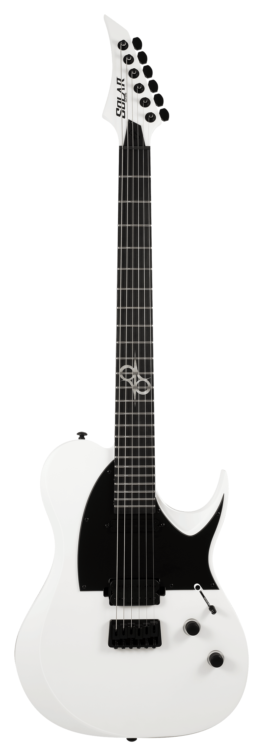 white solar guitar